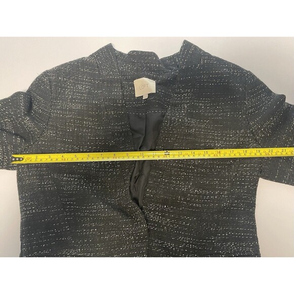 Loft‎ Tweed Blazer Cardigan 10 Black - Picture 3 of 8